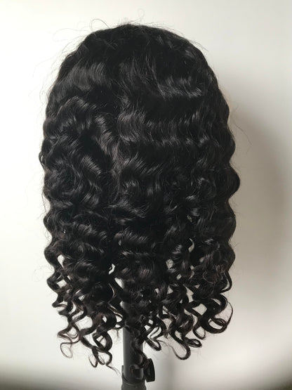 4 x 13 Lace Frontal Deep Wave  Natural Black